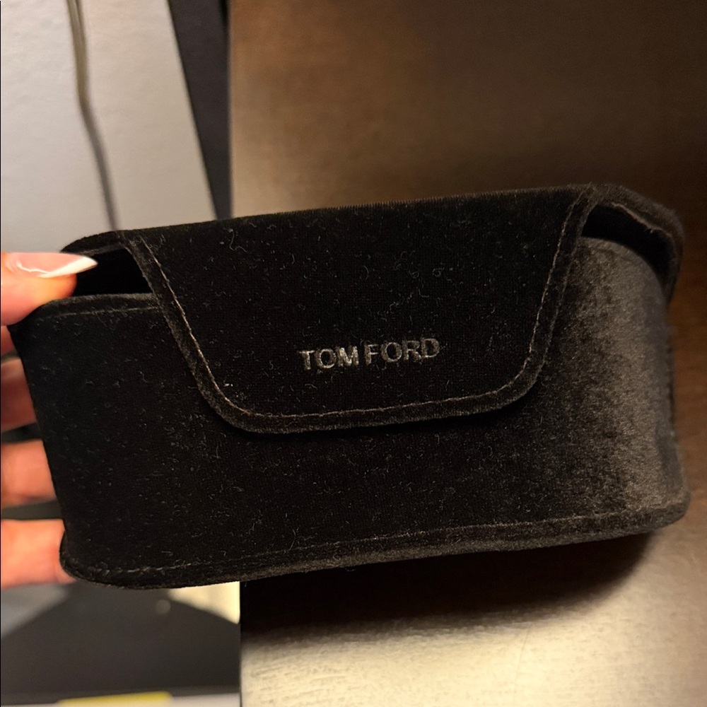 Tom Ford Black Velvet Eyewear Case with Logo